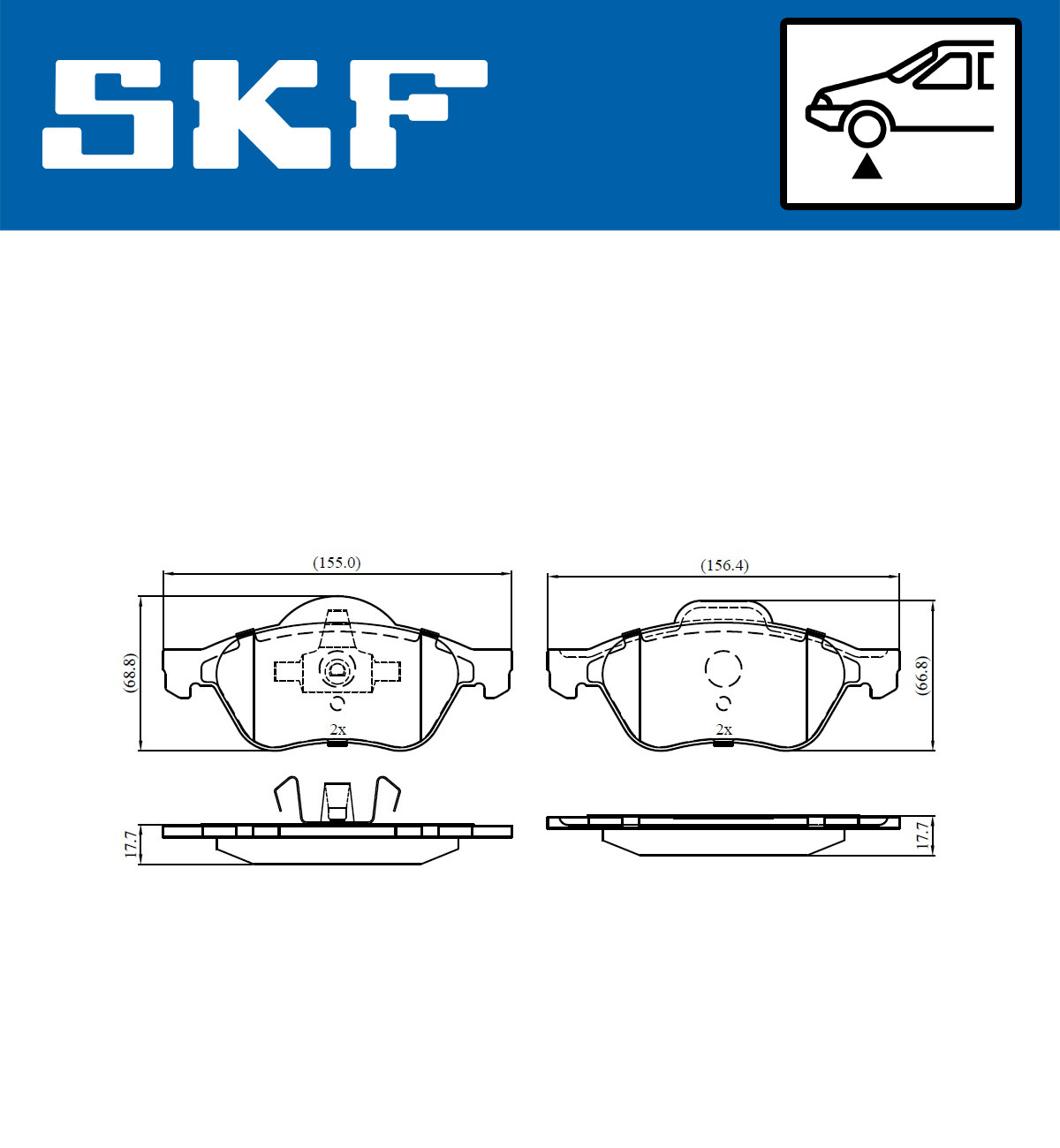 Set placute frana,frana disc VKBP 80127 SKF